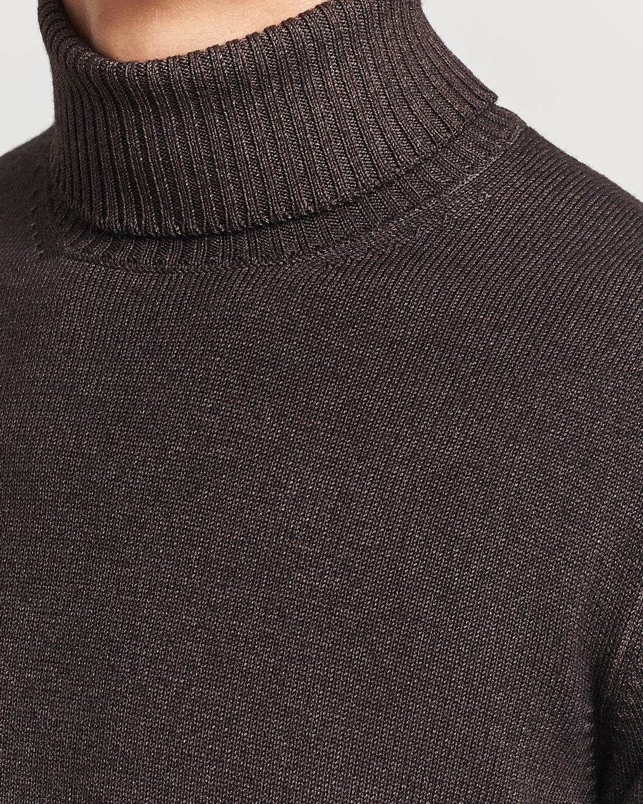 Men | Sweaters & Knitwear | Gran Sasso | Vintage Merino Fashion Fit Polo Brown