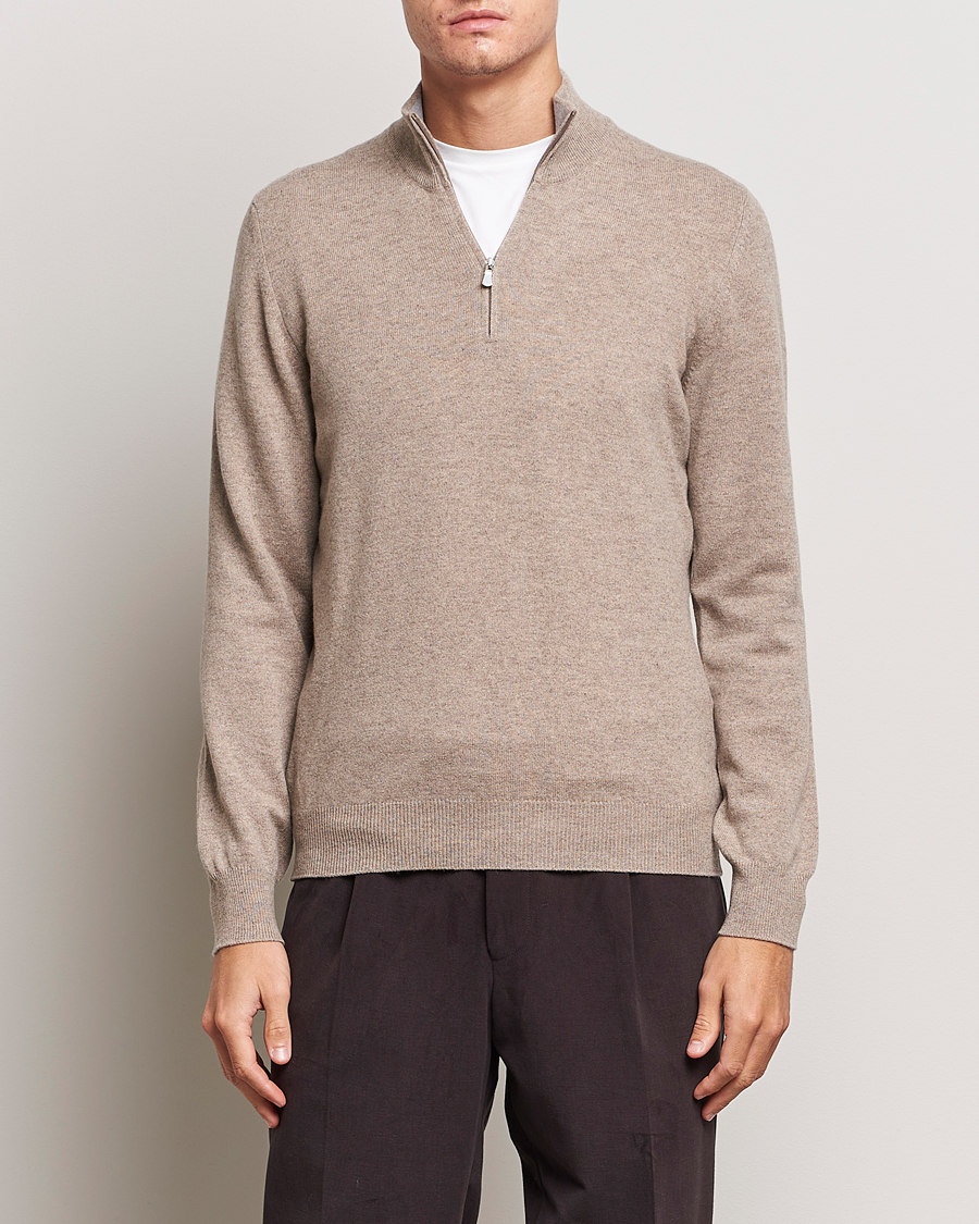 Men |  | Gran Sasso | Wool/Cashmere Half Zip Beige