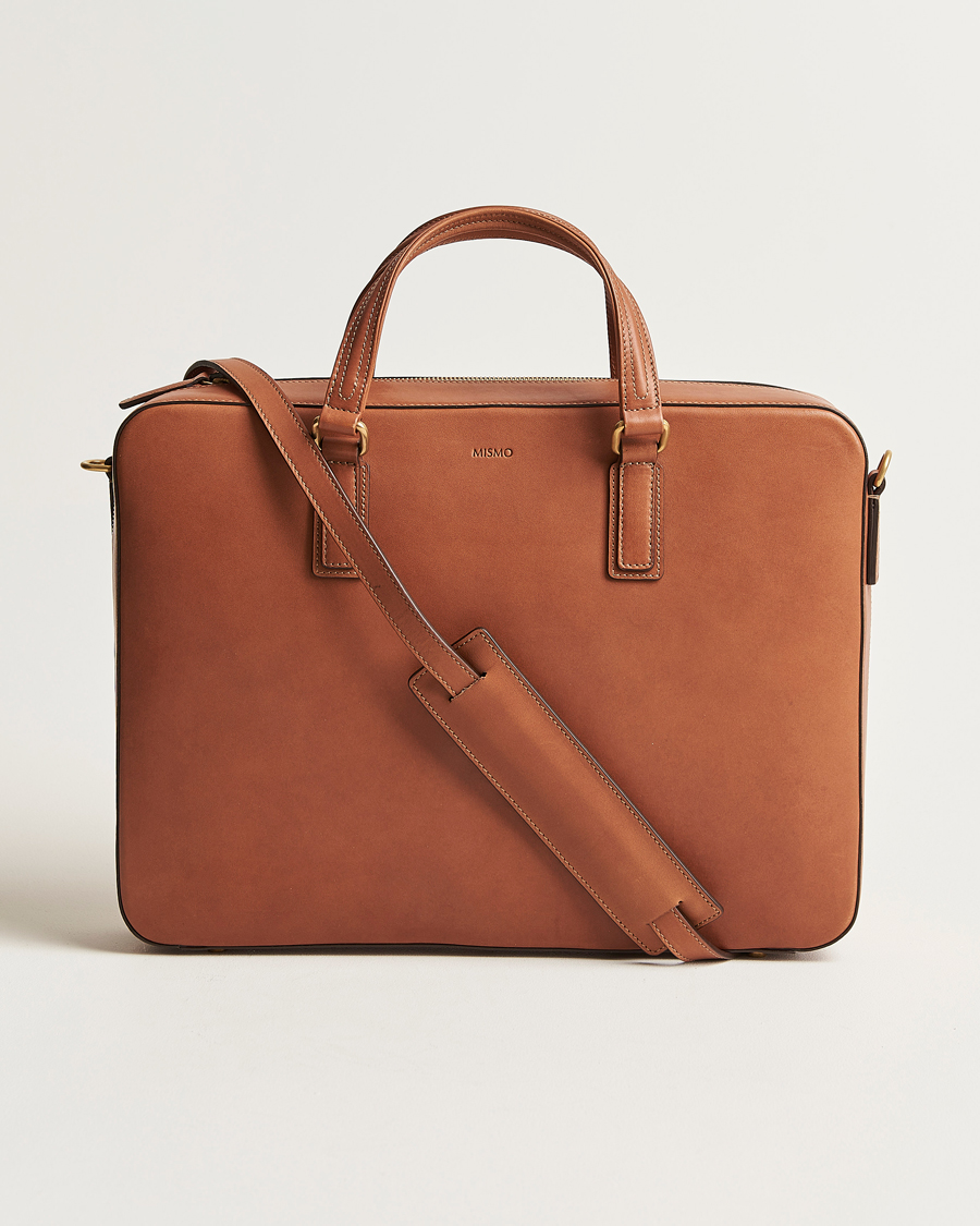 Men | Briefcases | Mismo | Morris Full Grain Leather Briefcase Tabac