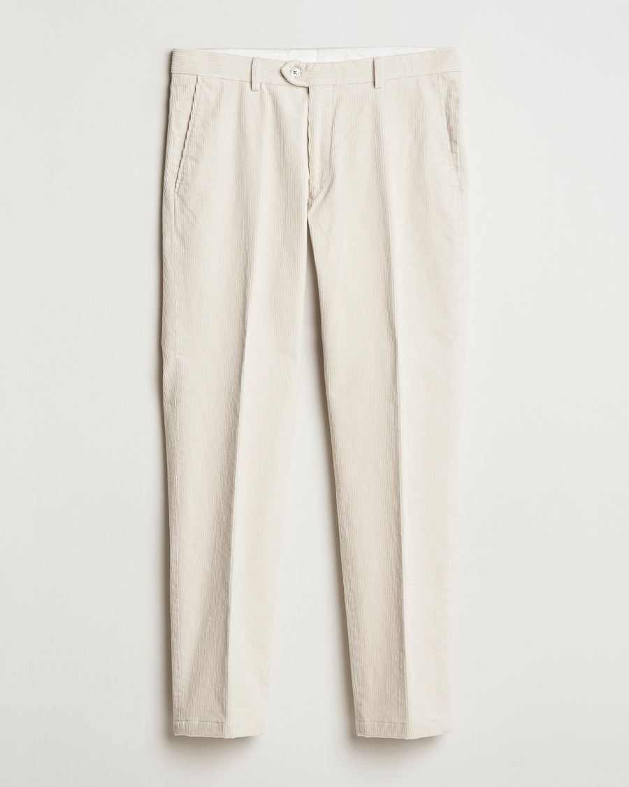 Men | Trousers | Oscar Jacobson | Denz Corduroy Trousers White