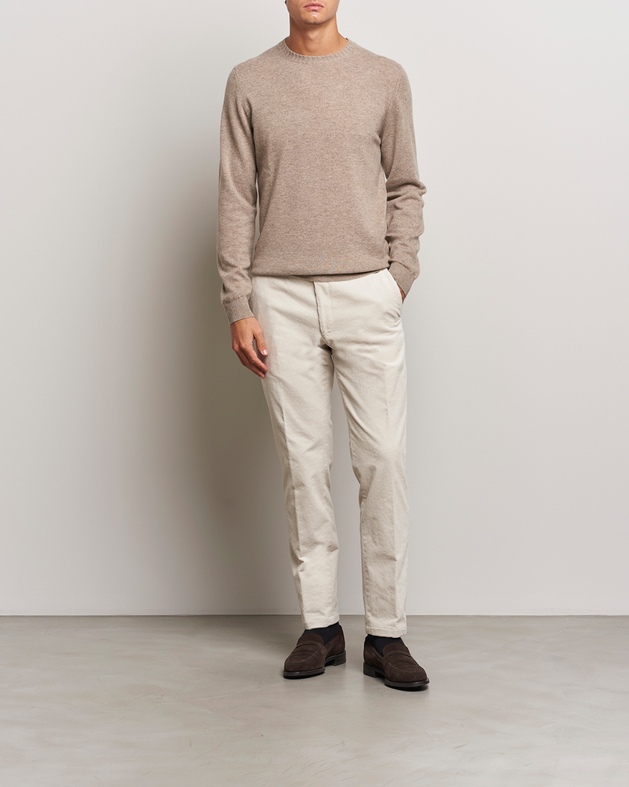 Men | Trousers | Oscar Jacobson | Denz Corduroy Trousers White