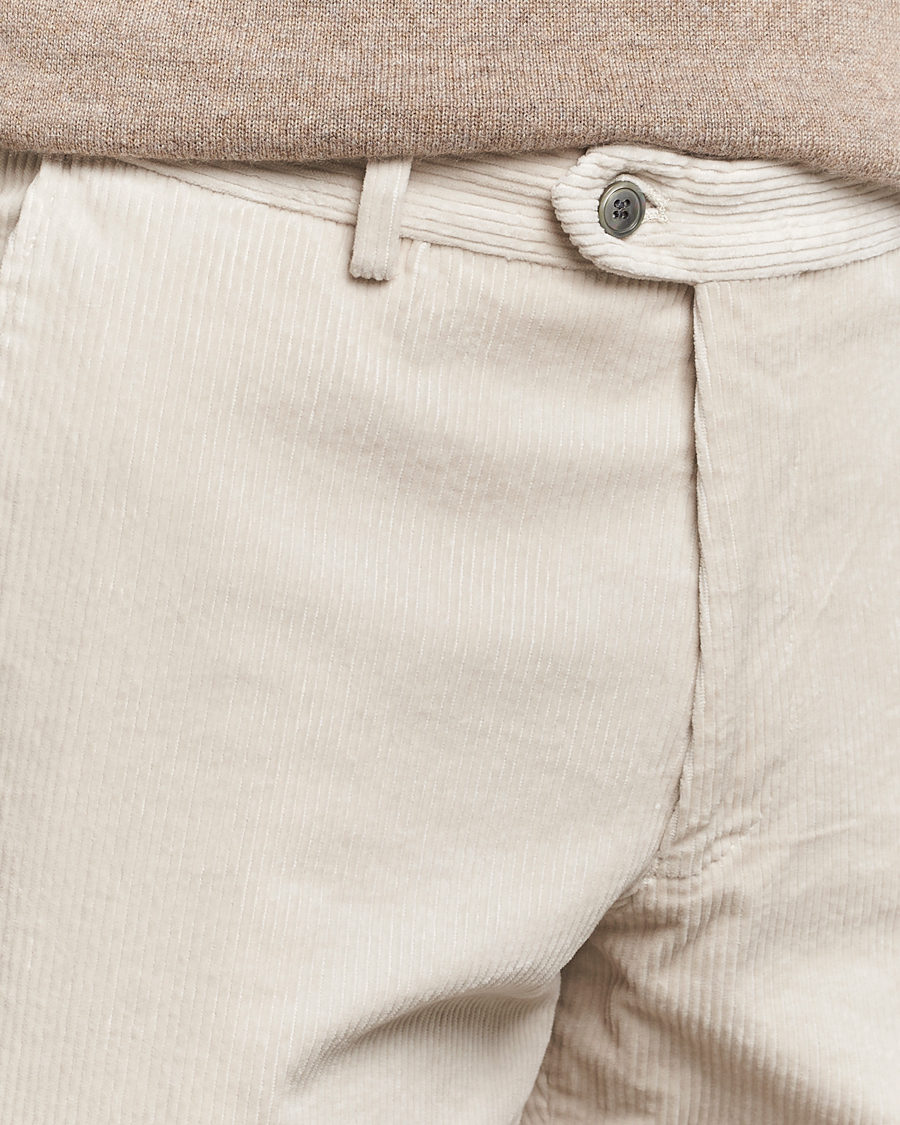 Men | Trousers | Oscar Jacobson | Denz Corduroy Trousers White