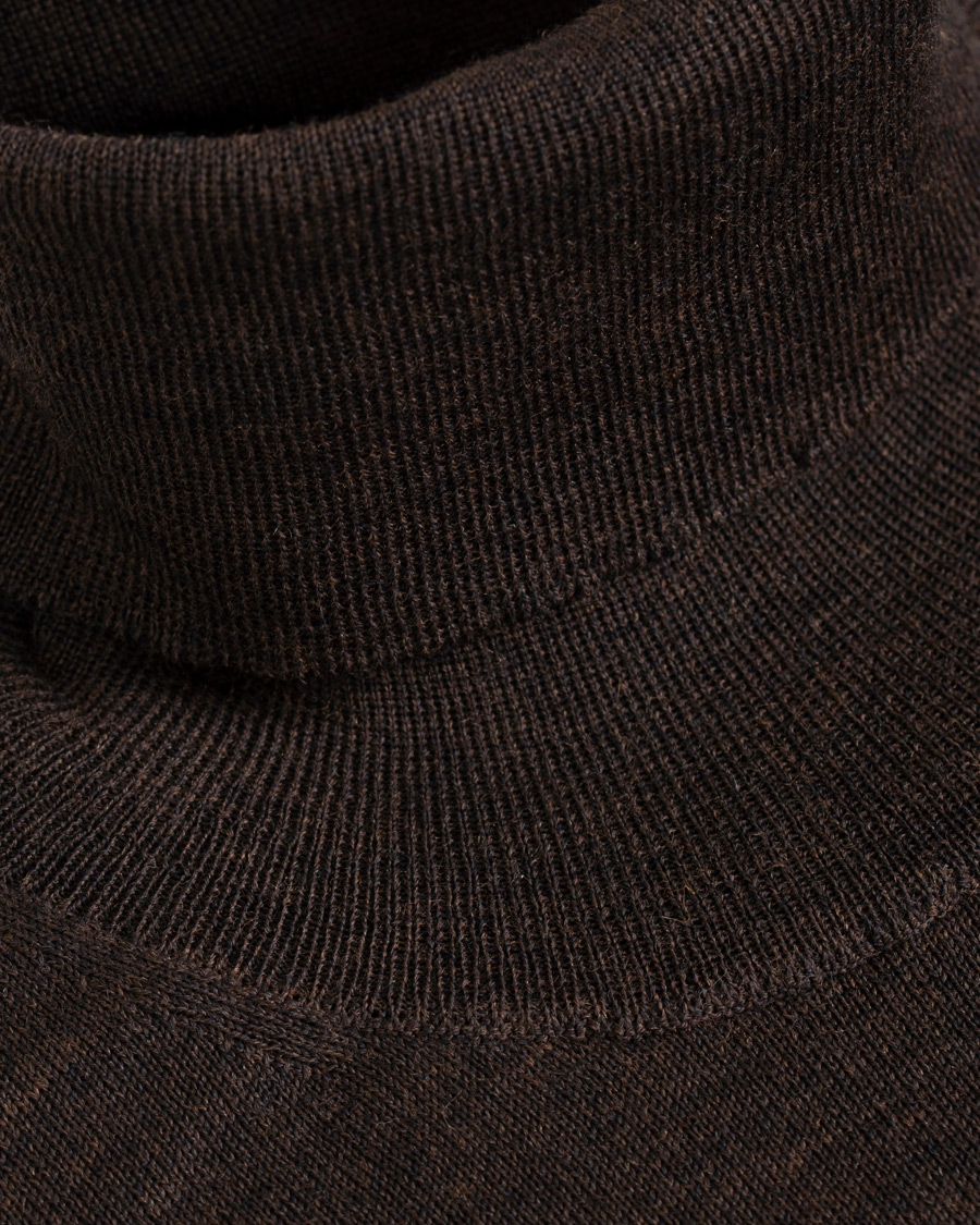 Men | Sweaters & Knitwear | Oscar Jacobson | Cole Extra Fine Merino Rollneck Brown
