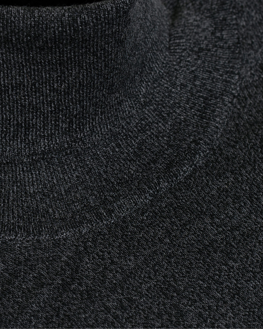 Men | Sweaters & Knitwear | Oscar Jacobson | Cole Extra Fine Merino Rollneck Dark Grey