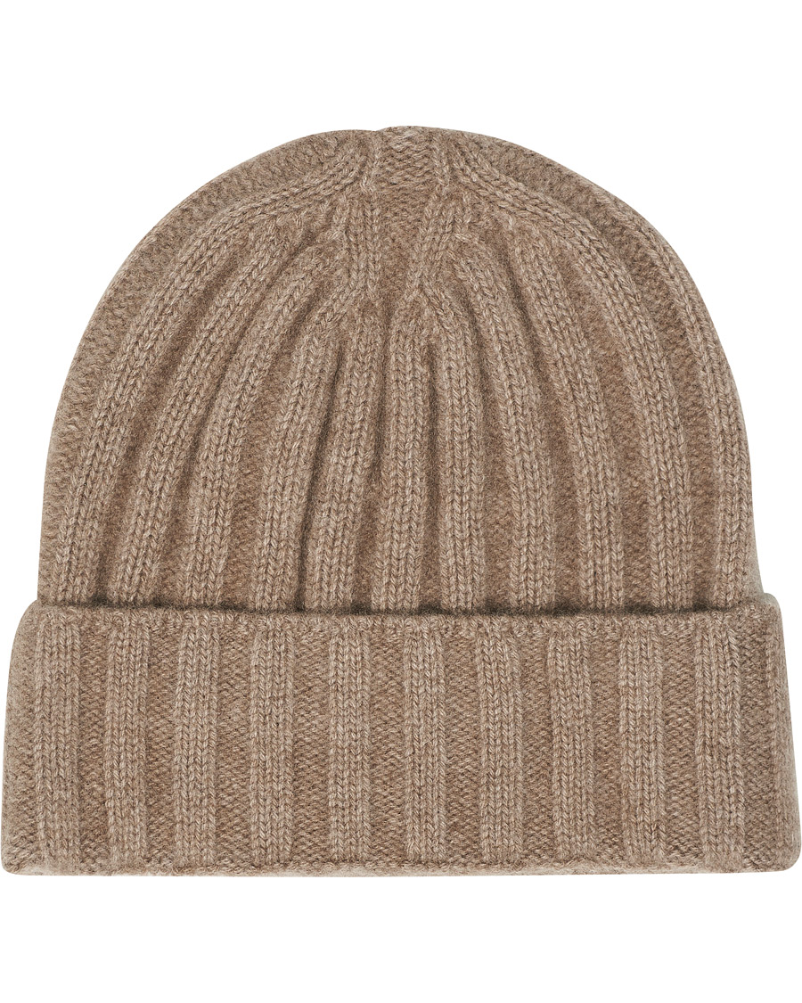 Men | Oscar Jacobson Cashmere Ribbed Beanie Beige | Oscar Jacobson | Cashmere Ribbed Beanie Beige