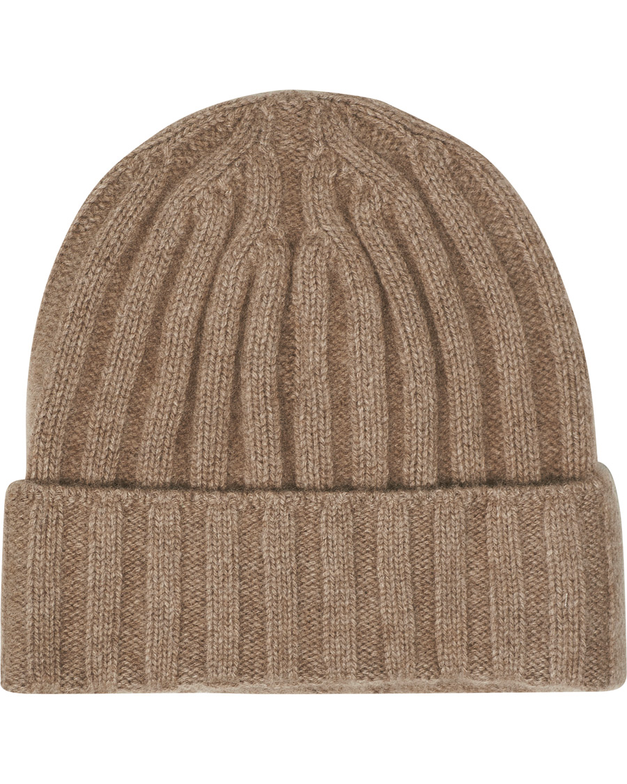 Men | Oscar Jacobson Cashmere Ribbed Beanie Beige | Oscar Jacobson | Cashmere Ribbed Beanie Beige
