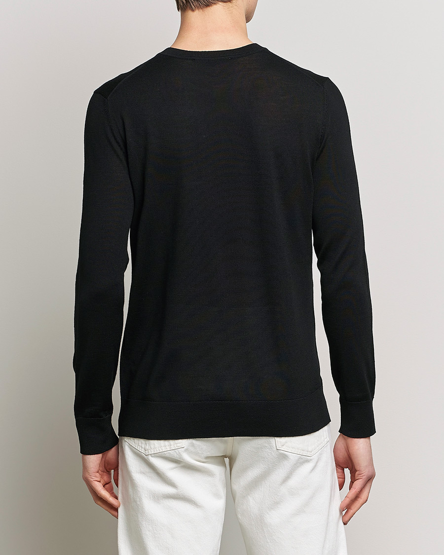 Men | Sweaters & Knitwear | Samsøe Samsøe | Flemming Superfine Merino Wool Crew Neck Black
