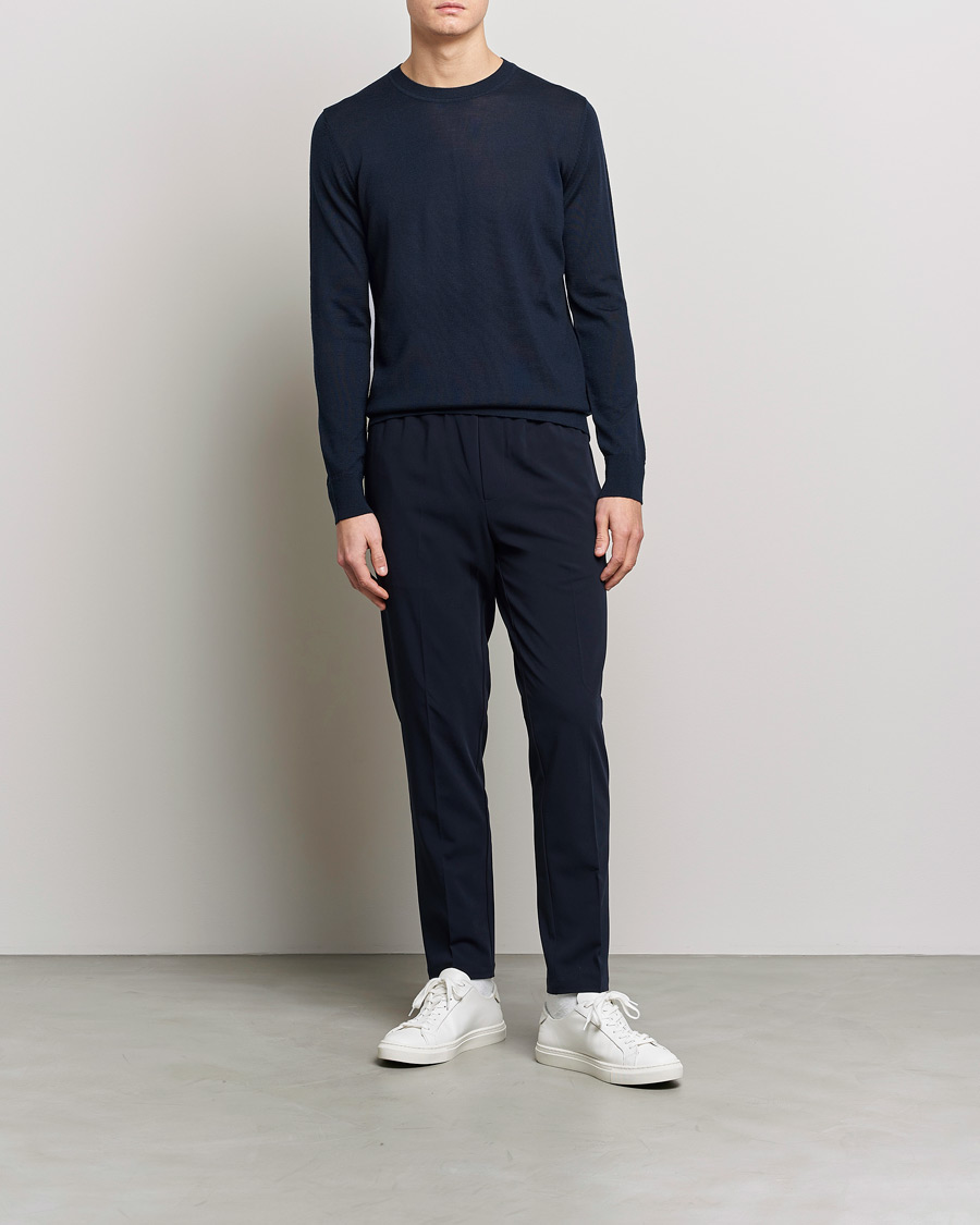 Men | Sweaters & Knitwear | Samsøe Samsøe | Flemming Superfine Merino Wool Crew Neck Night Sky