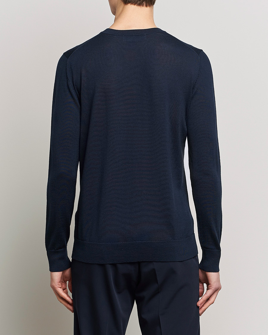 Men | Sweaters & Knitwear | Samsøe Samsøe | Flemming Superfine Merino Wool Crew Neck Night Sky