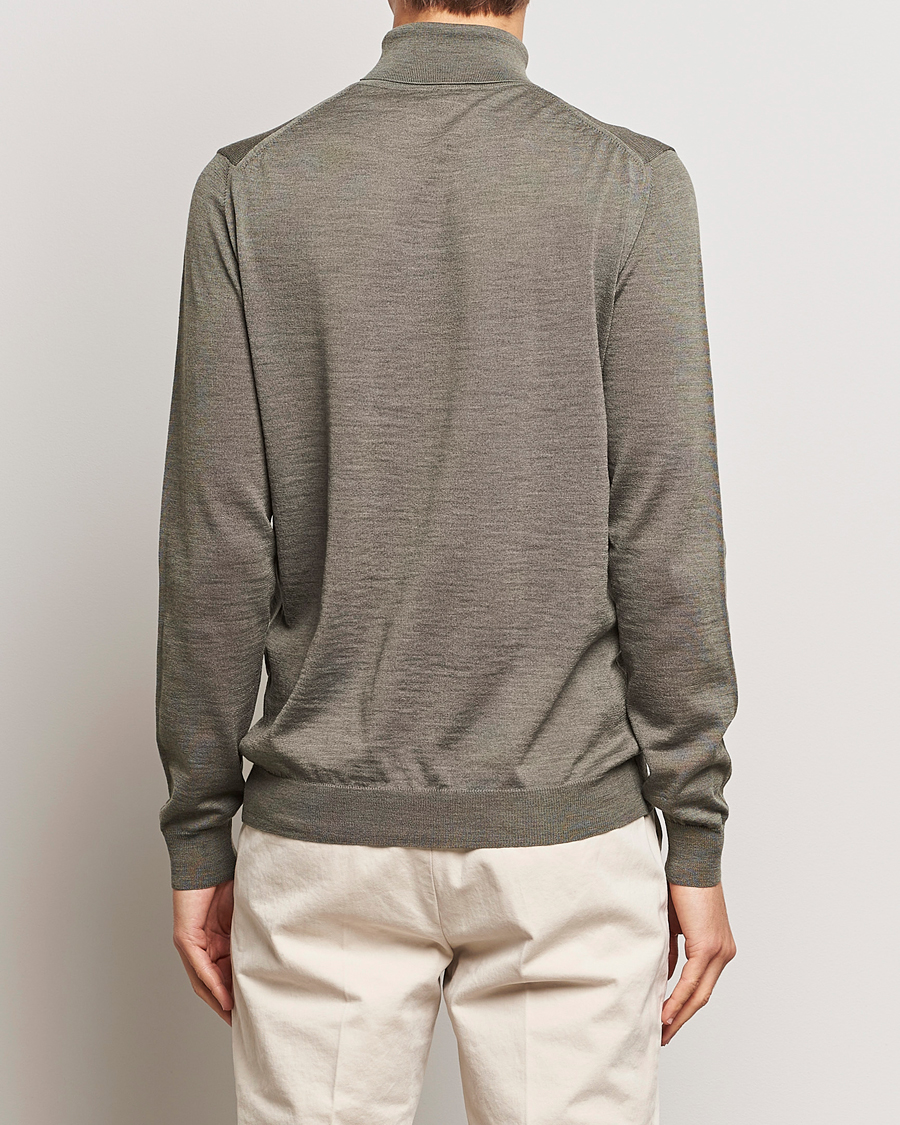 Men | Sweaters & Knitwear | Stenströms | Fine Merino Rollneck Olive