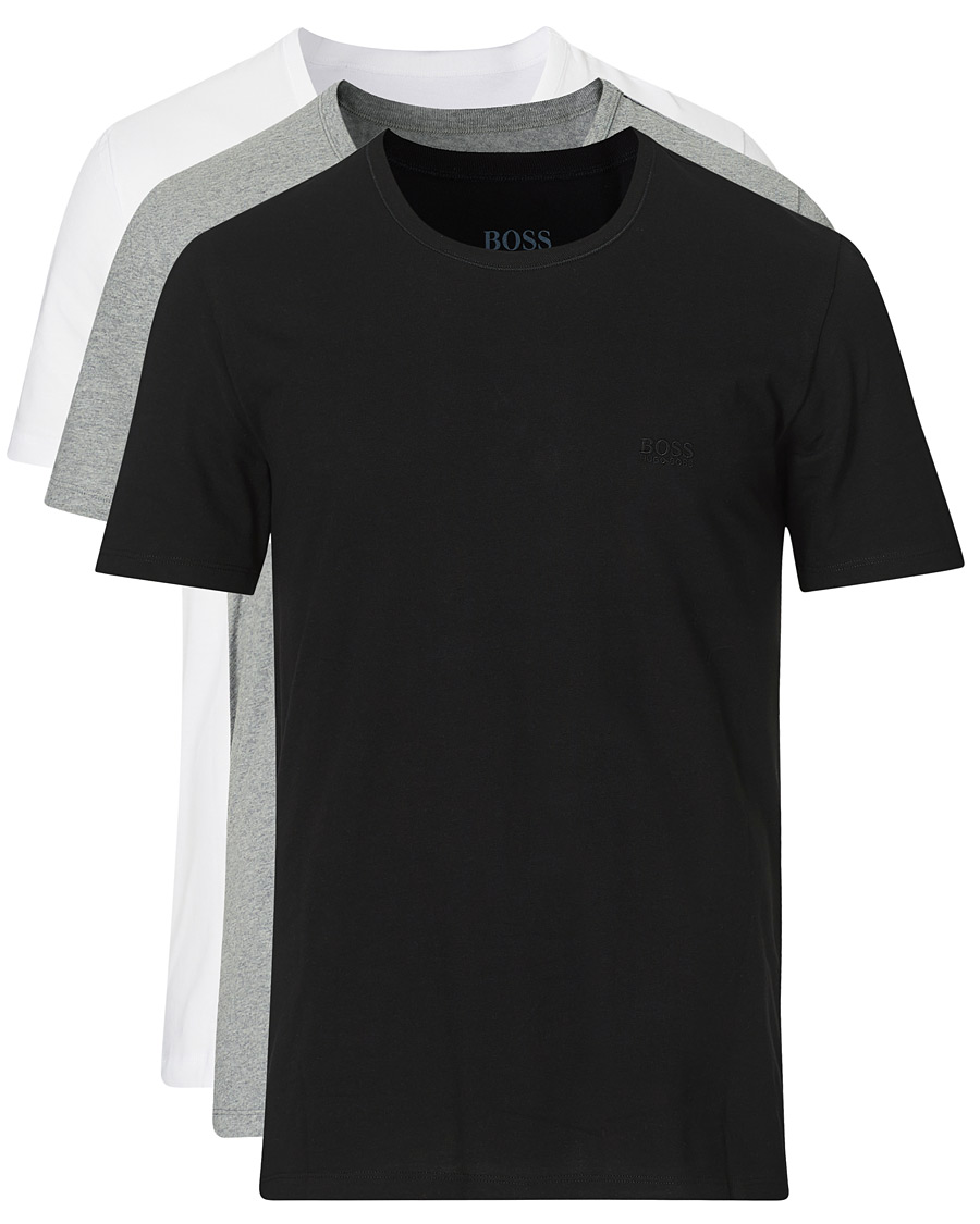 Men | T-Shirts | BOSS BLACK | BOSS 3-Pack Crew Neck Tee Grey/White/Black