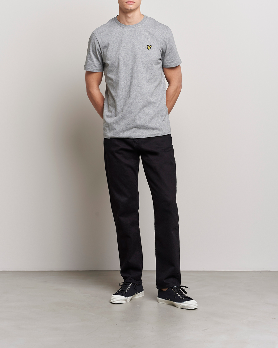 Men | T-Shirts | Lyle & Scott | Crew Neck Organic Cotton T-Shirt Mid Grey Marl