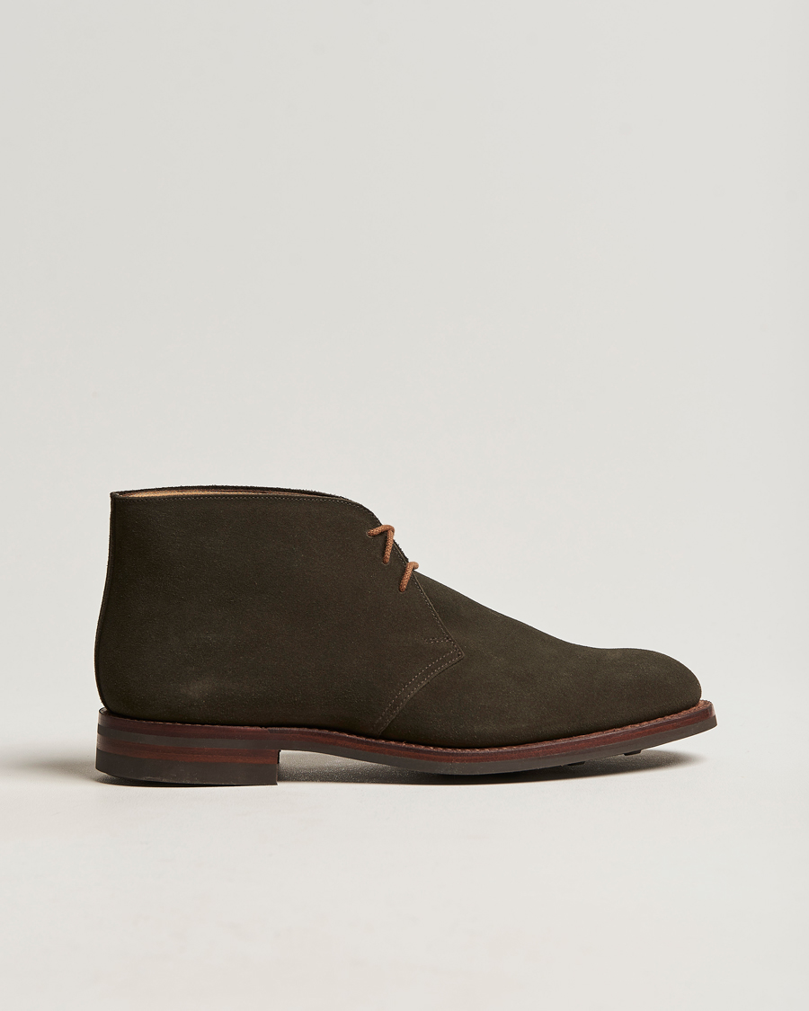 Men | Crockett & Jones Chiltern Dainite Chukka Boot Green Suede | Crockett & Jones | Chiltern Dainite Chukka Boot Green Suede