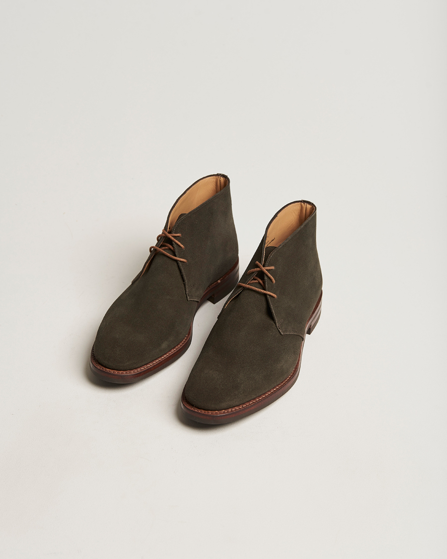 Men | Crockett & Jones Chiltern Dainite Chukka Boot Green Suede | Crockett & Jones | Chiltern Dainite Chukka Boot Green Suede