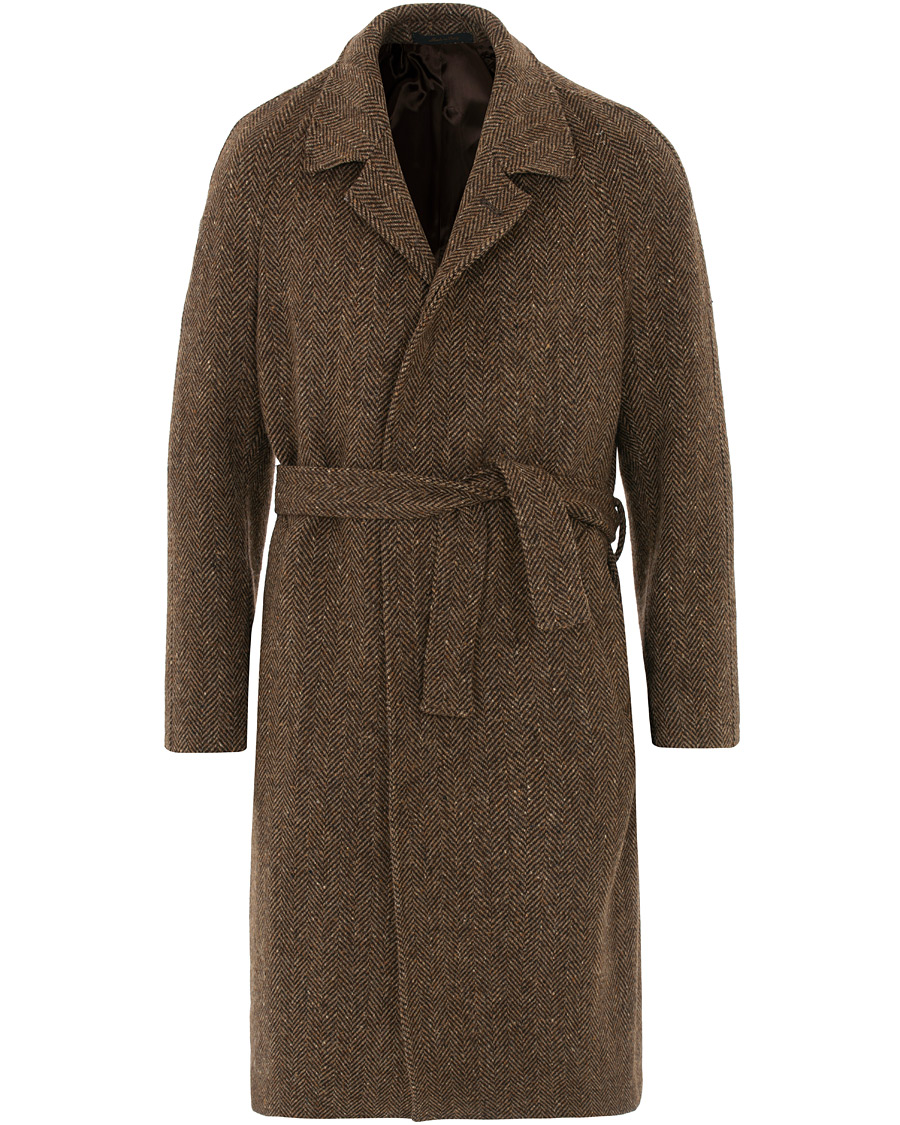 Berg&Berg Nisse Herringbone Raglan Coat Brown hos