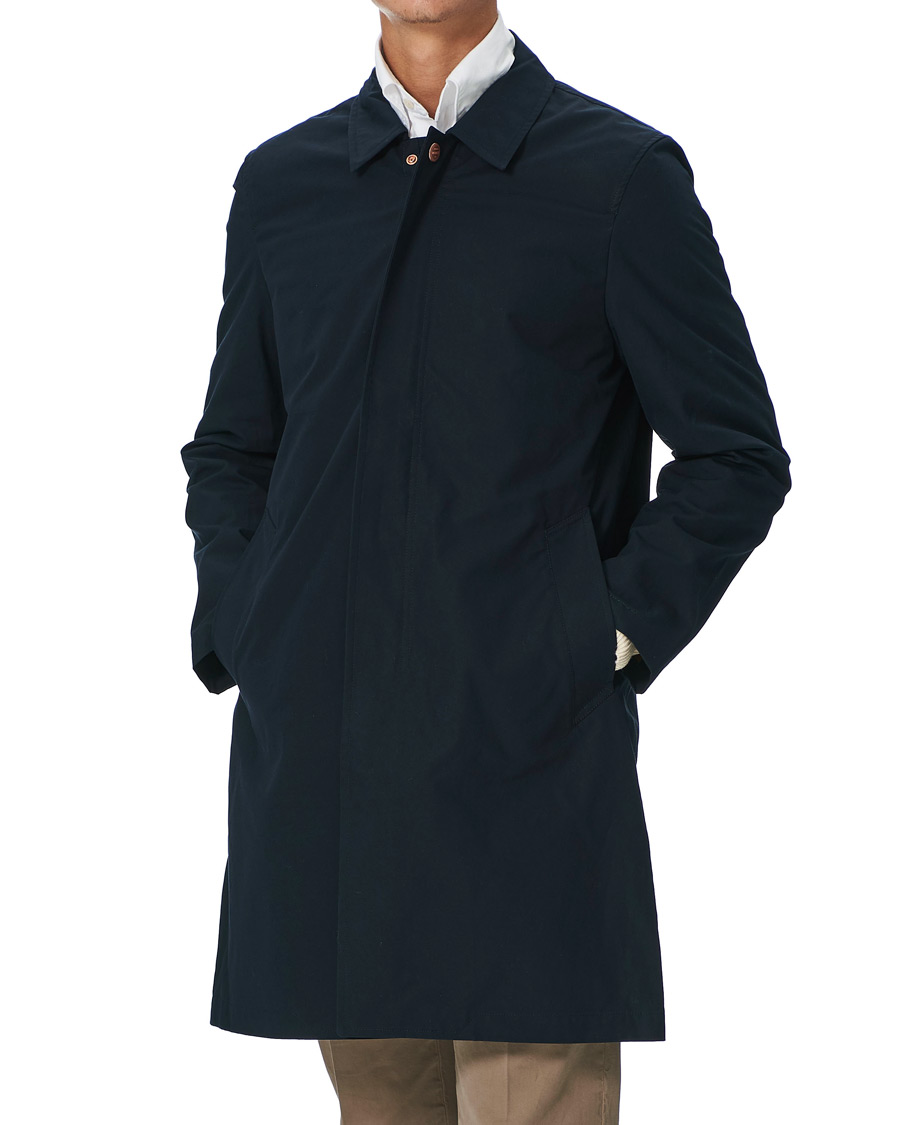 Men | Face the Rain in Style | Private White V.C. | Unlined Cotton Ventile Mac Coat 3.0 Midnight