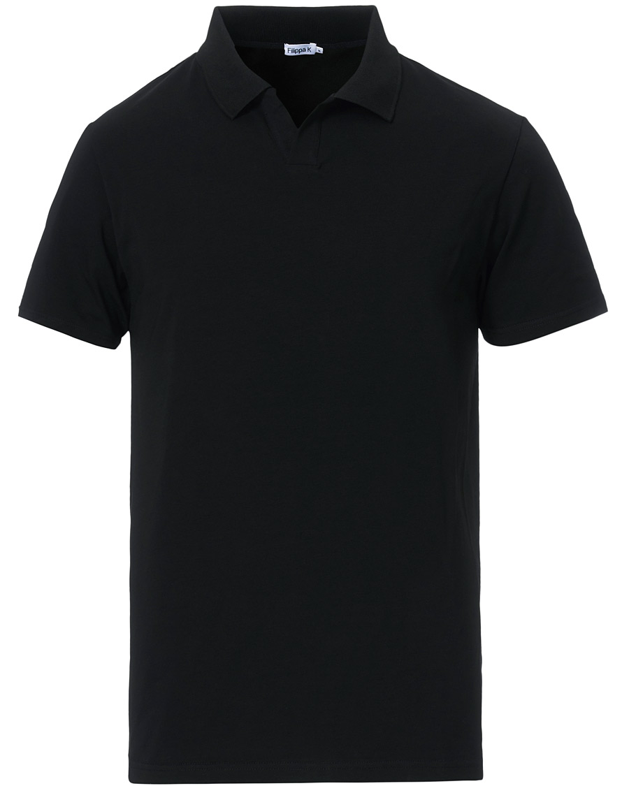 Men |  | Filippa K | Soft Lycra Polo T-Shirt Black