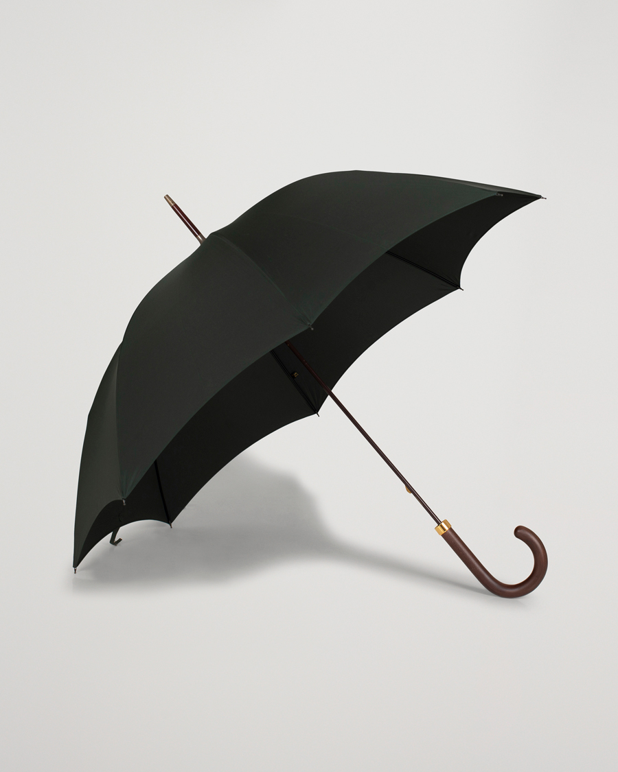 Men | Umbrellas | Fox Umbrellas | Polished Hardwood Umbrella Racing Green
