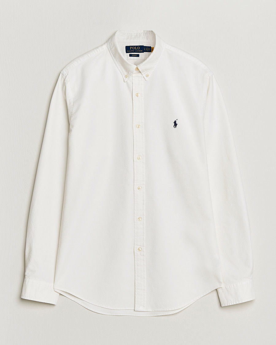 Men | Shirts | Polo Ralph Lauren | Slim Fit Garment Dyed Oxford Shirt White