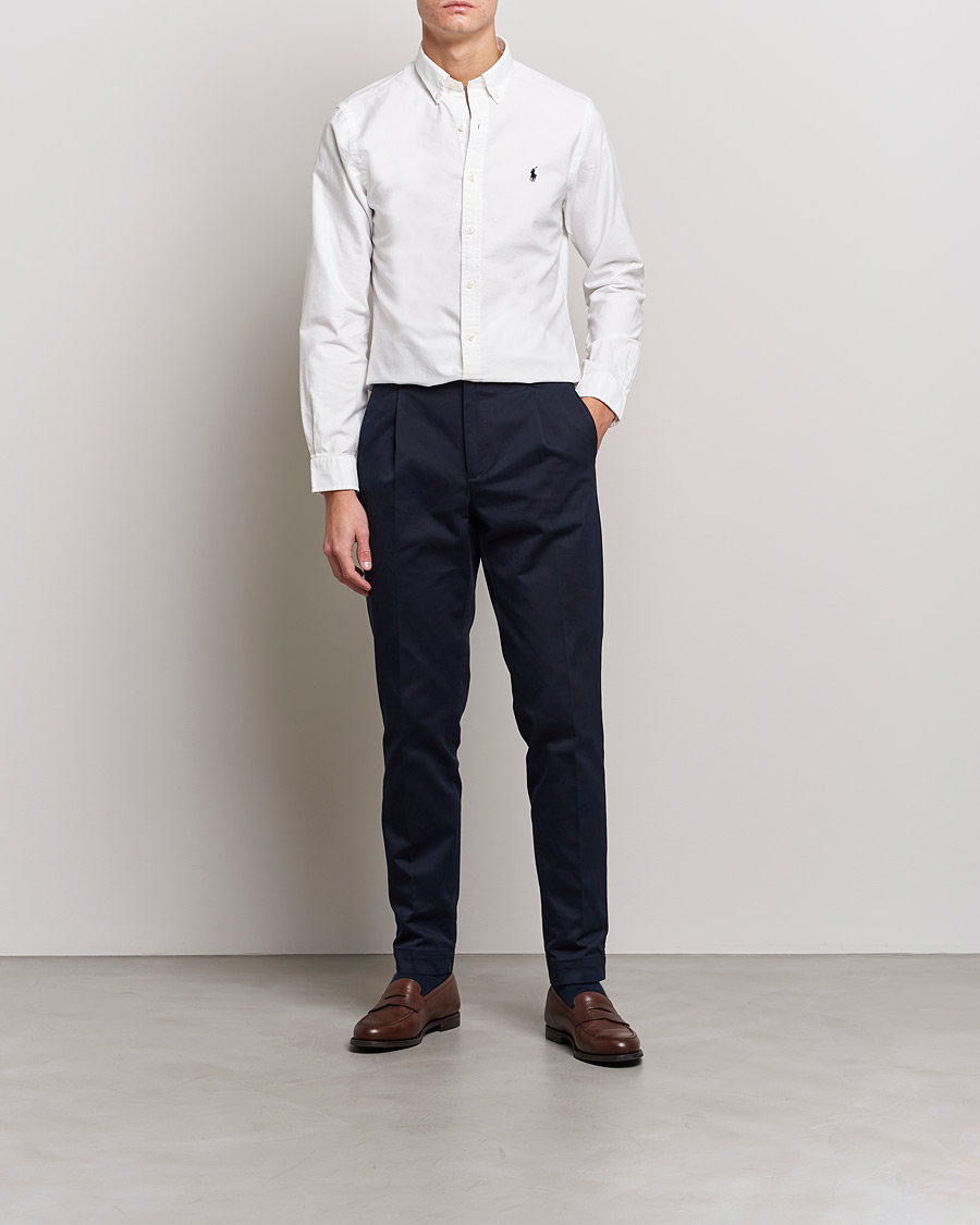 Men |  | Polo Ralph Lauren | Slim Fit Garment Dyed Oxford Shirt White