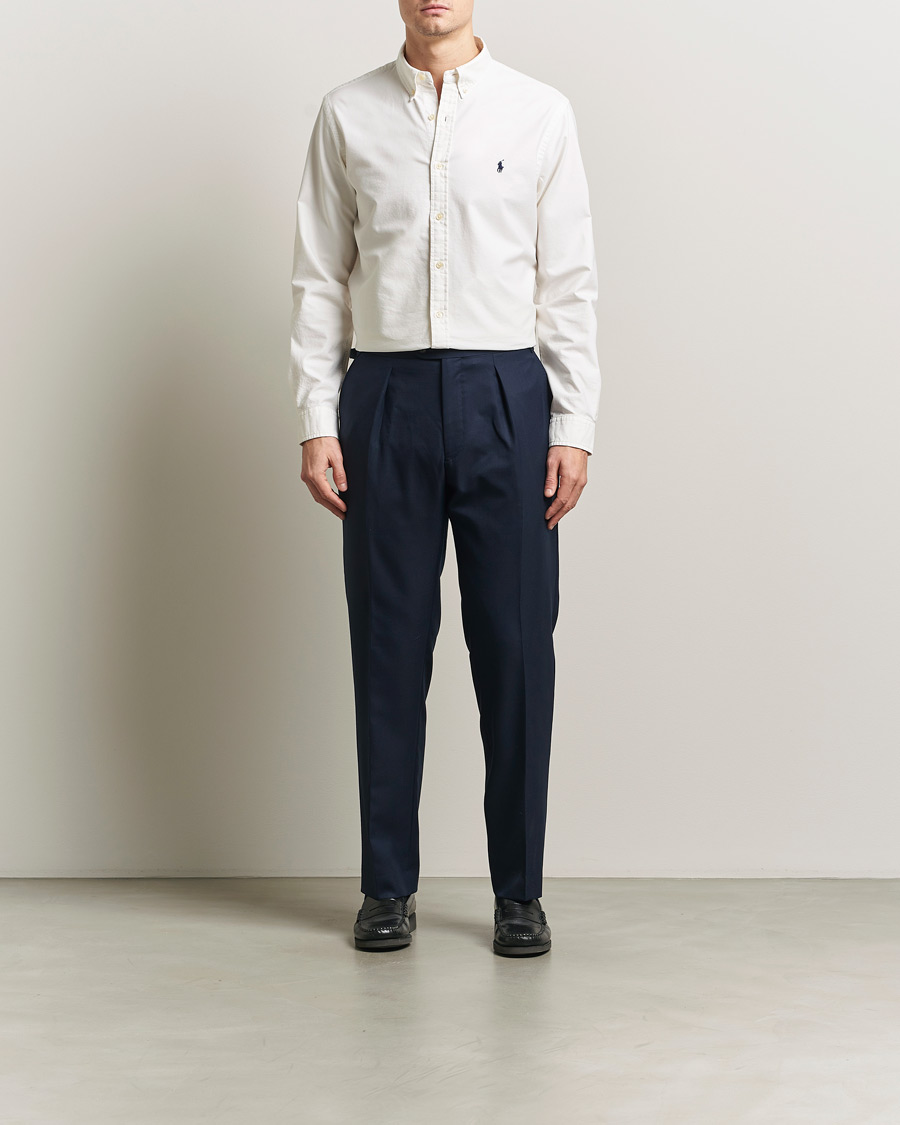 Men | Shirts | Polo Ralph Lauren | Slim Fit Garment Dyed Oxford Shirt White