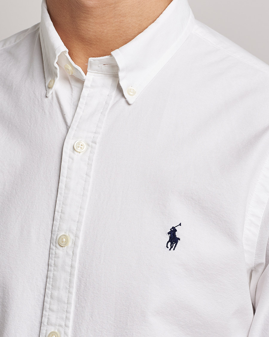 Men | Shirts | Polo Ralph Lauren | Slim Fit Garment Dyed Oxford Shirt White