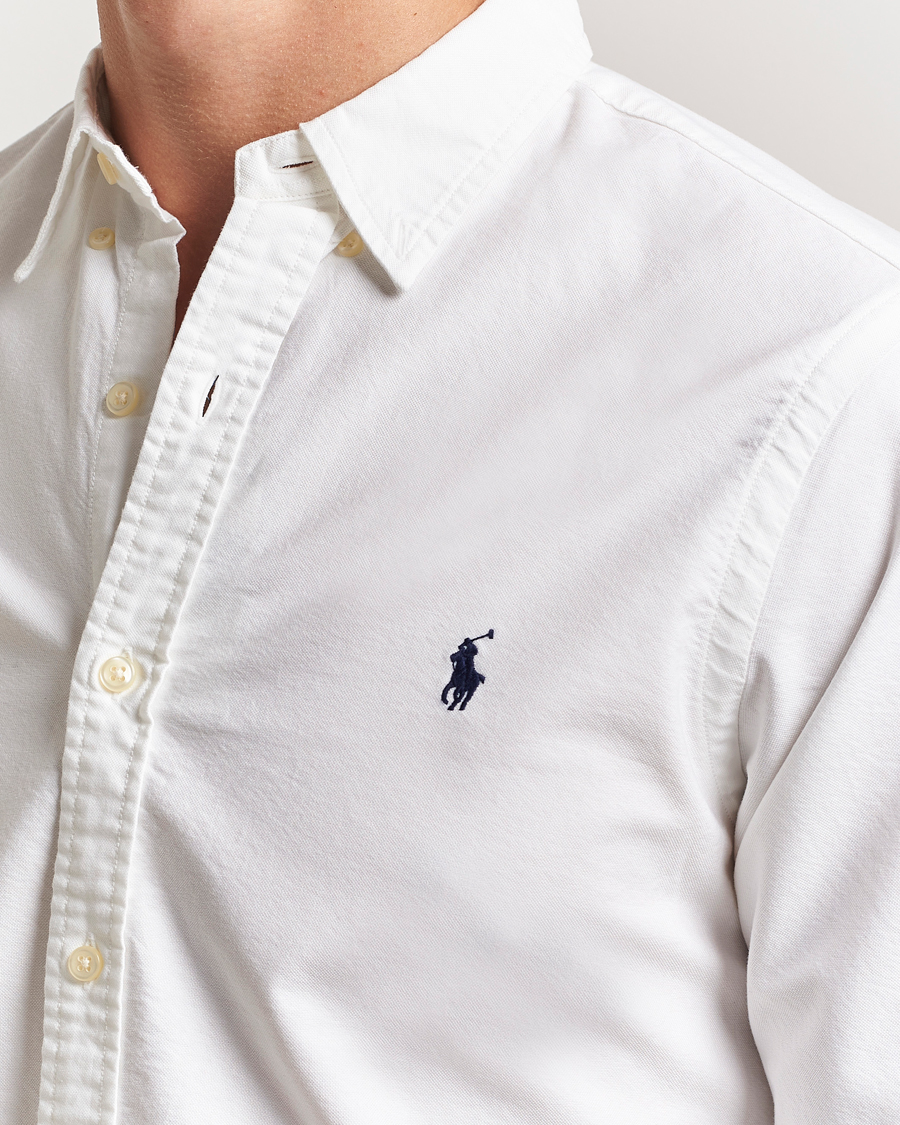 Men | Shirts | Polo Ralph Lauren | Slim Fit Garment Dyed Oxford Shirt White