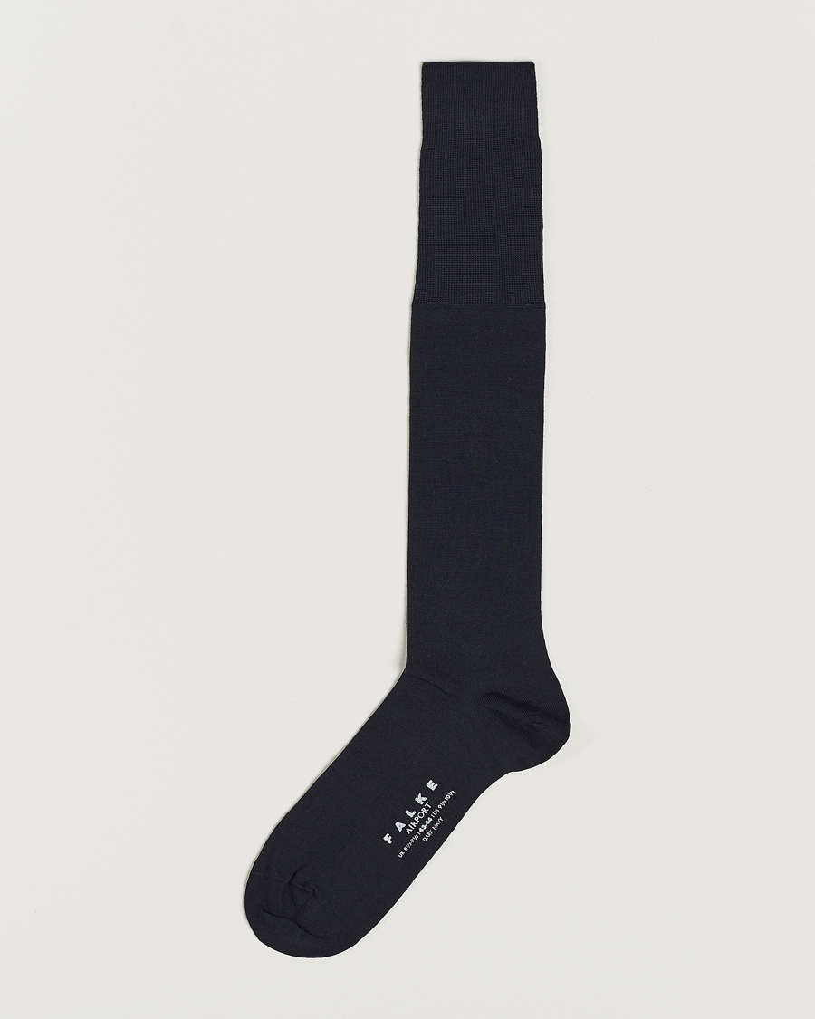 Men | Knee Socks | Falke | Airport Knee Socks Dark Navy