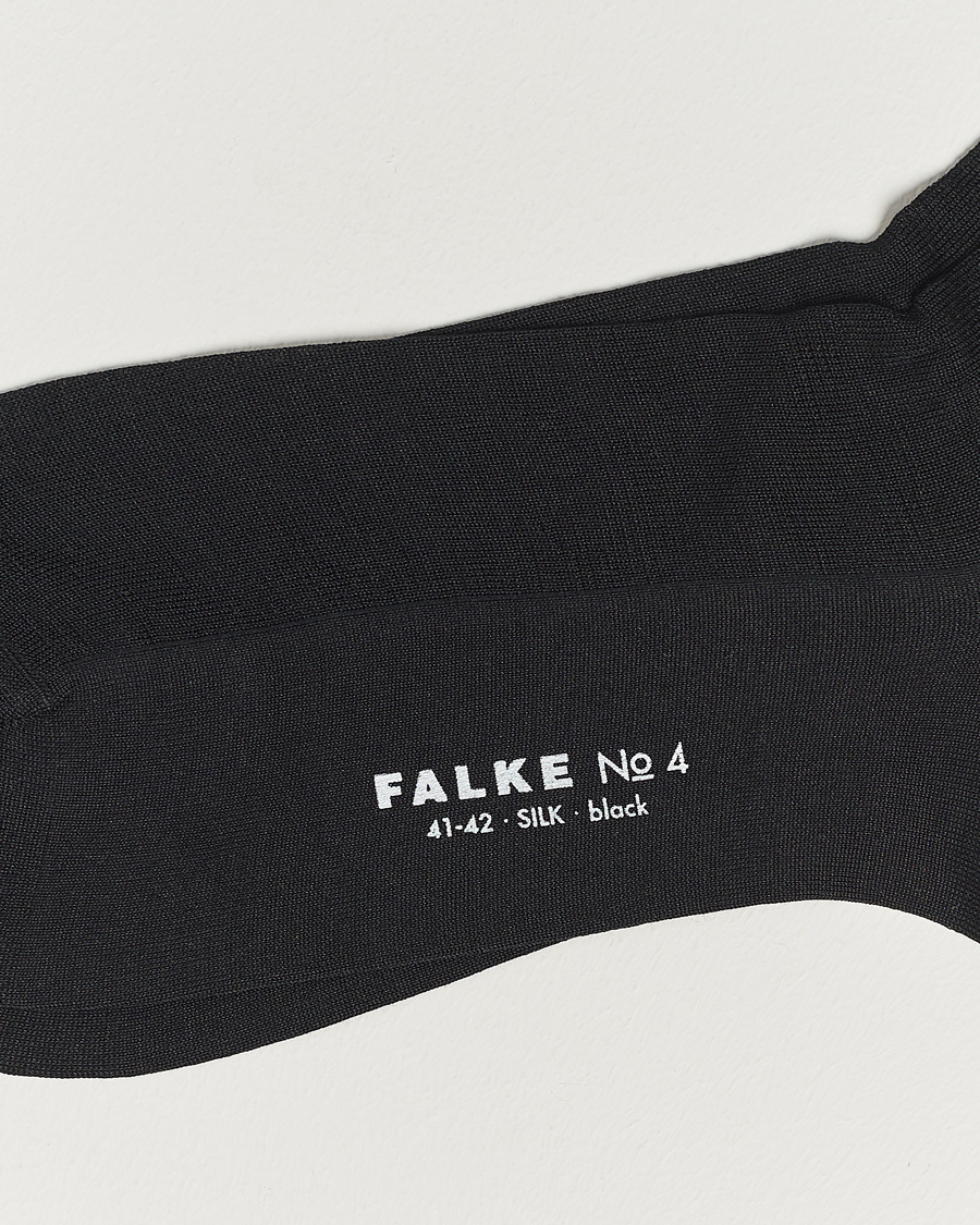 Men | Falke | Falke | No. 4 Pure Silk Socks Black