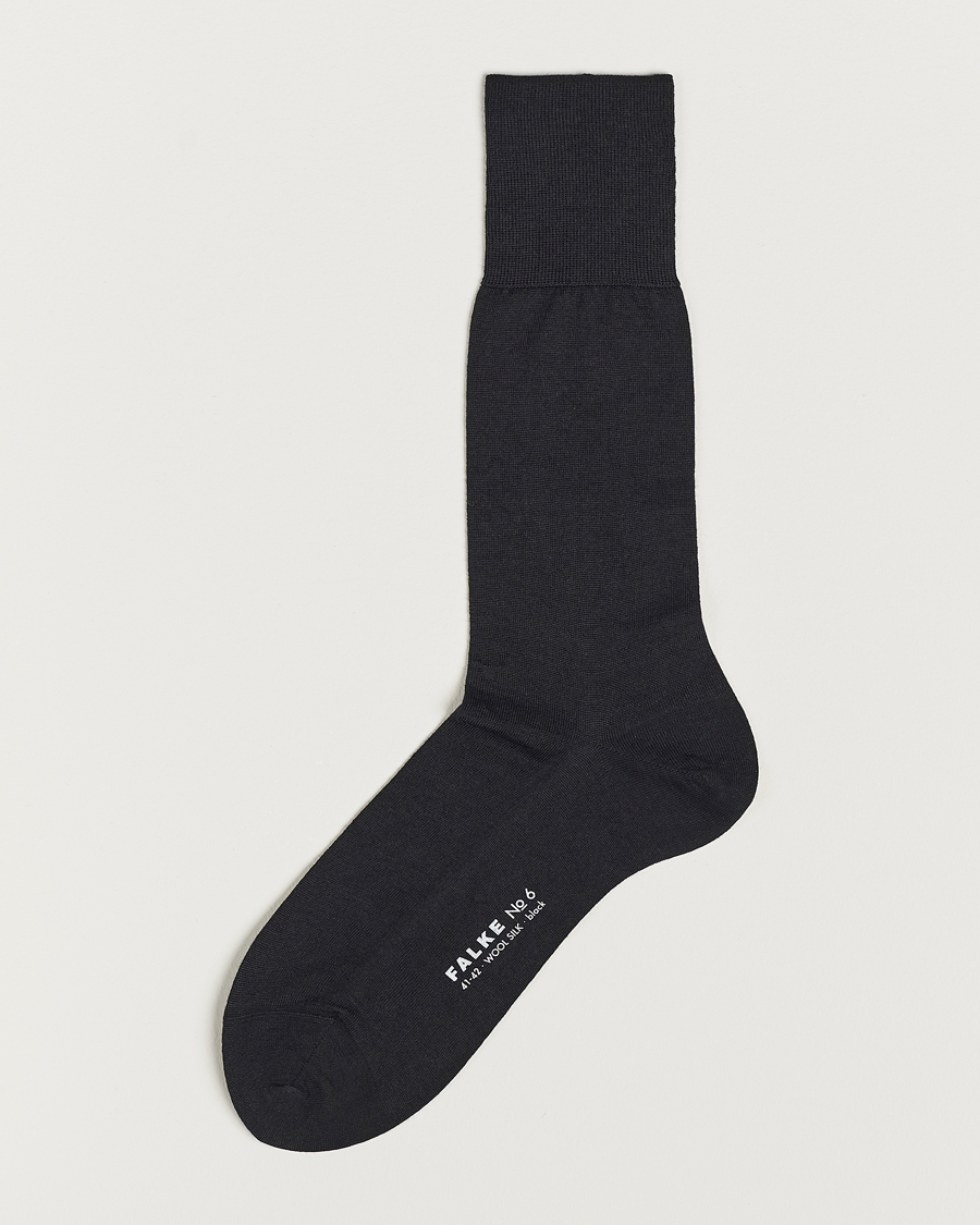 Men |  | Falke | No. 6 Finest Merino & Silk Socks Black