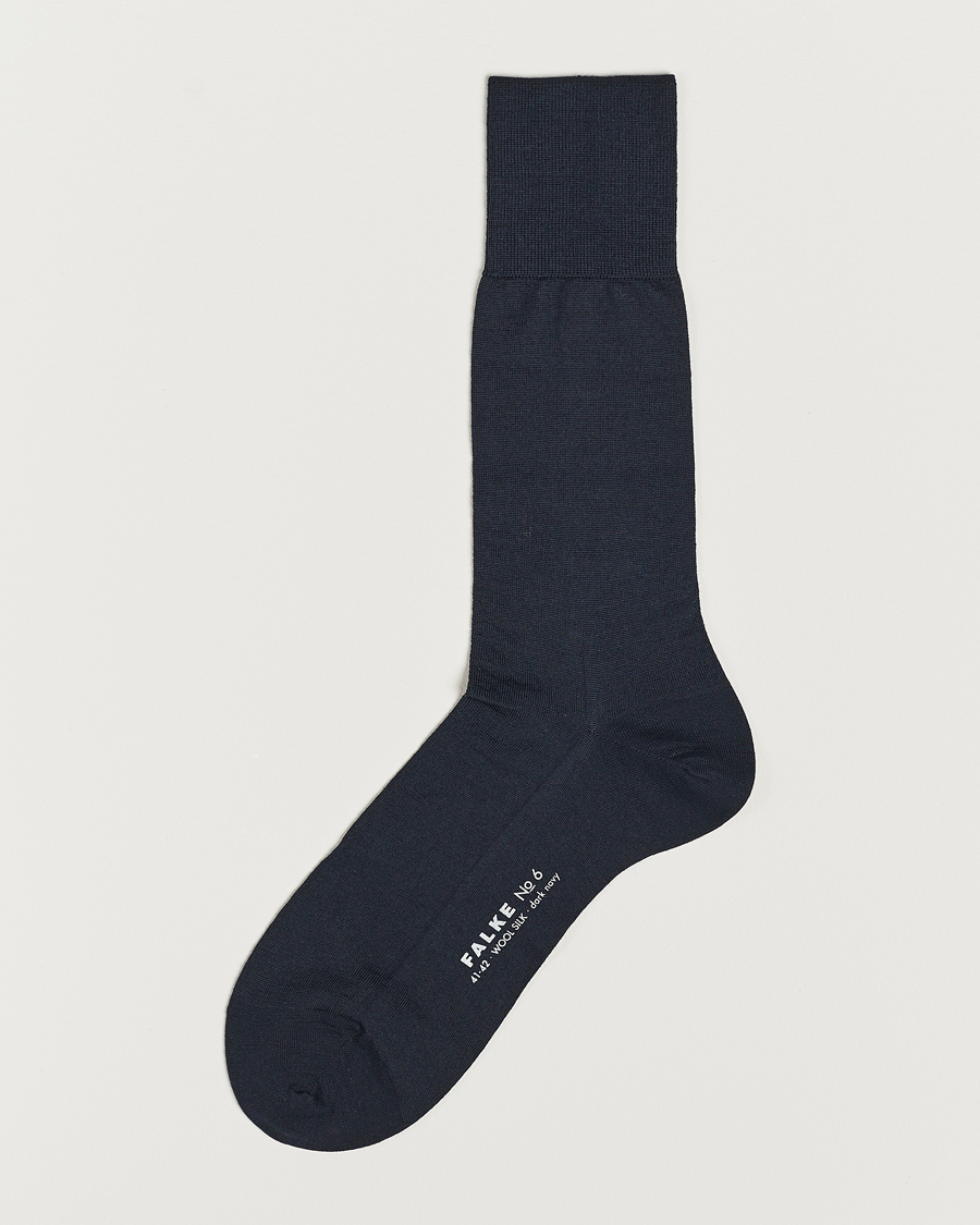 Men |  | Falke | No. 6 Finest Merino & Silk Socks Dark Navy
