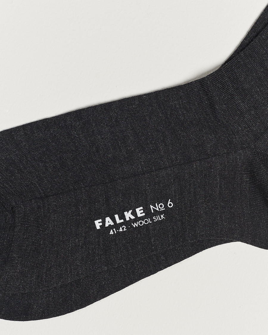 Men |  | Falke | No. 6 Finest Merino & Silk Socks Anthracite Melange