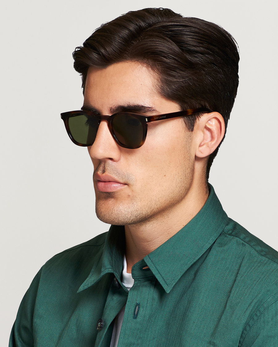 Men | Saint Laurent | Saint Laurent | SL 28 Sunglasses Havana/Green