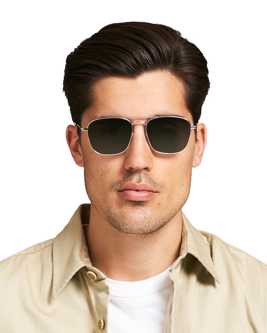 Men | Sunglasses | Saint Laurent | SL 309 Sunglasses Silver/Green