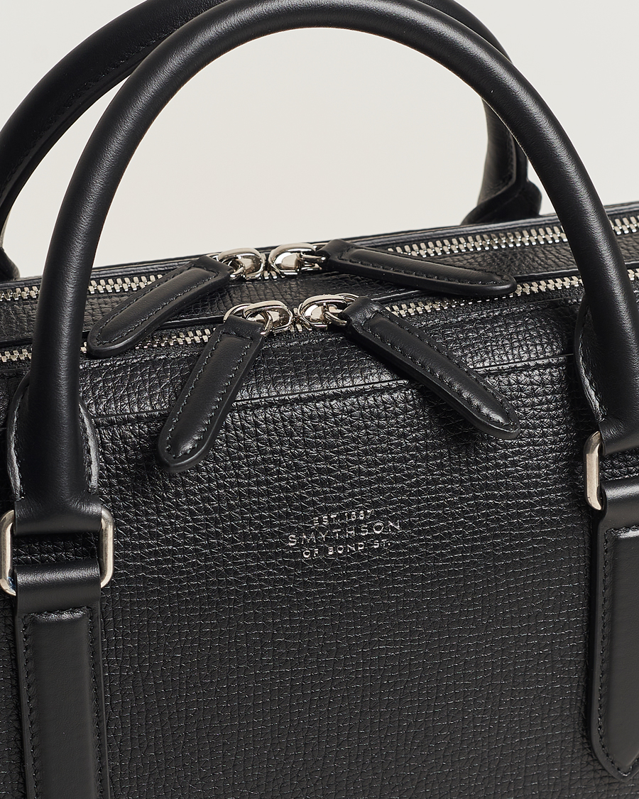 Men | Smythson Ludlow Large Briefcase With Zip Front Black | Smythson | Ludlow Large Briefcase With Zip Front Black