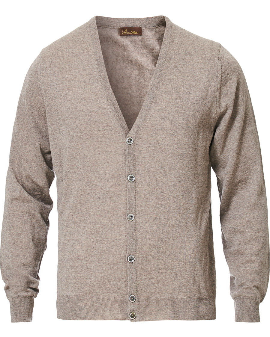 Men | Sweaters & Knitwear | Stenströms | Merino Zegna Knitted Cardigan Beige