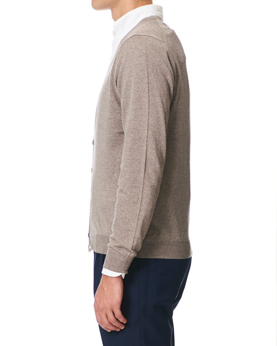 Men | Sweaters & Knitwear | Stenströms | Merino Zegna Knitted Cardigan Beige