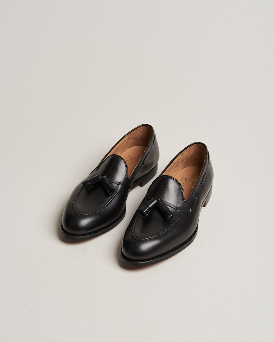 Men | Handmade Shoes | Crockett & Jones | Cavendish 2 Tassel Loafer Black Calf