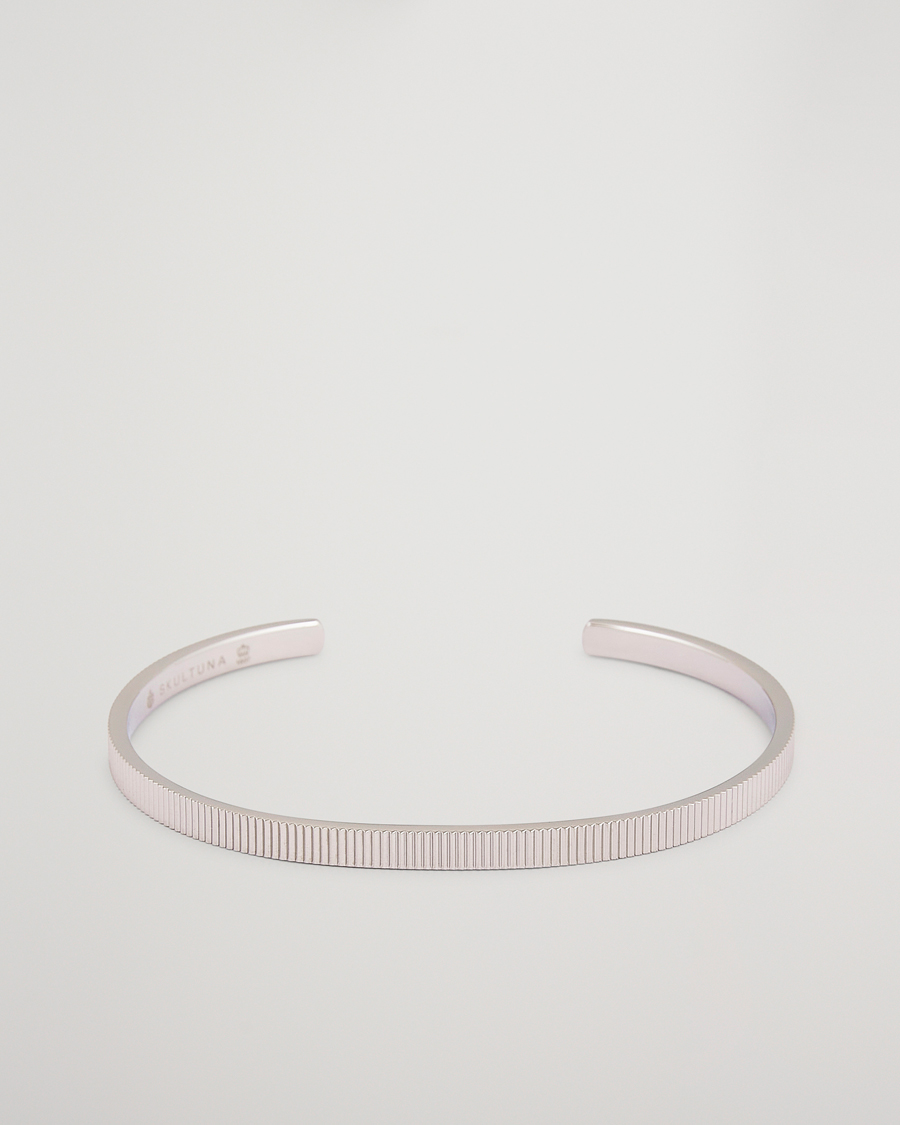 Men | Bracelets | Skultuna | Ribbed Cuff Polished Steel