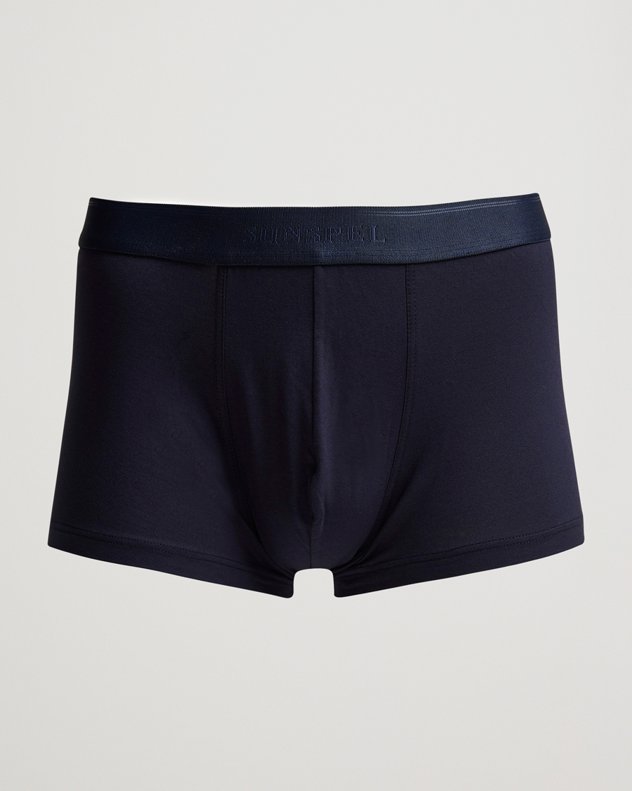 Men | Underwear & Socks | Sunspel | Cotton Stretch Trunk Navy