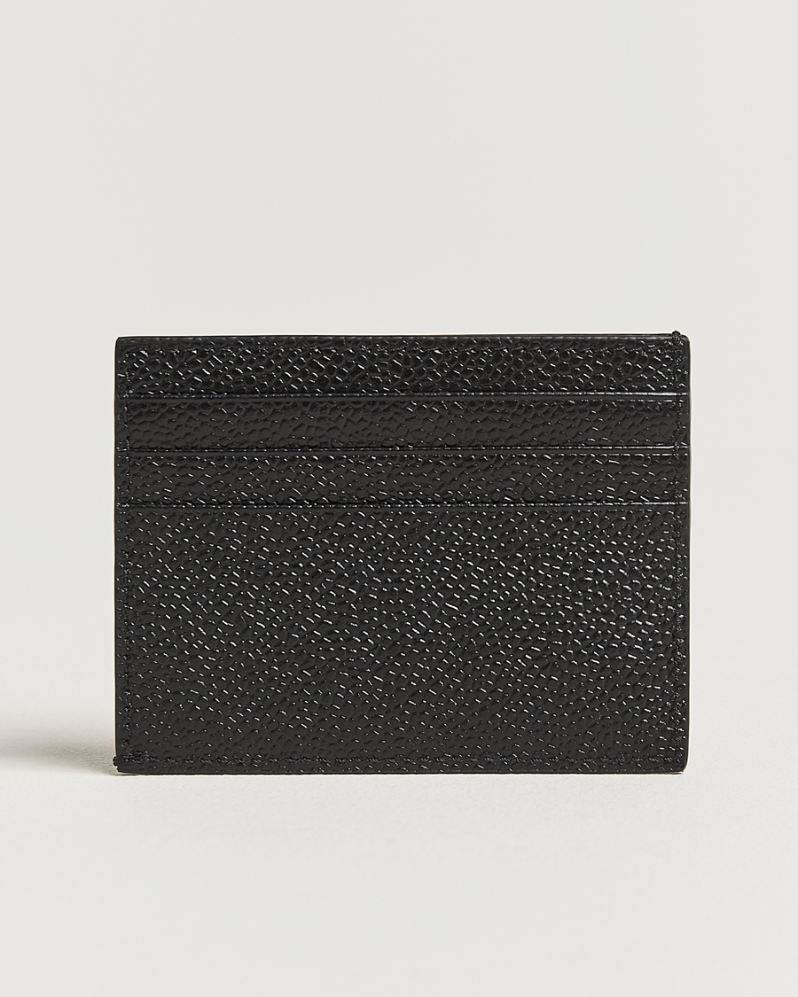 Men | Thom Browne Pebble Grain Single Card Holder Black | Thom Browne | Pebble Grain Single Card Holder Black
