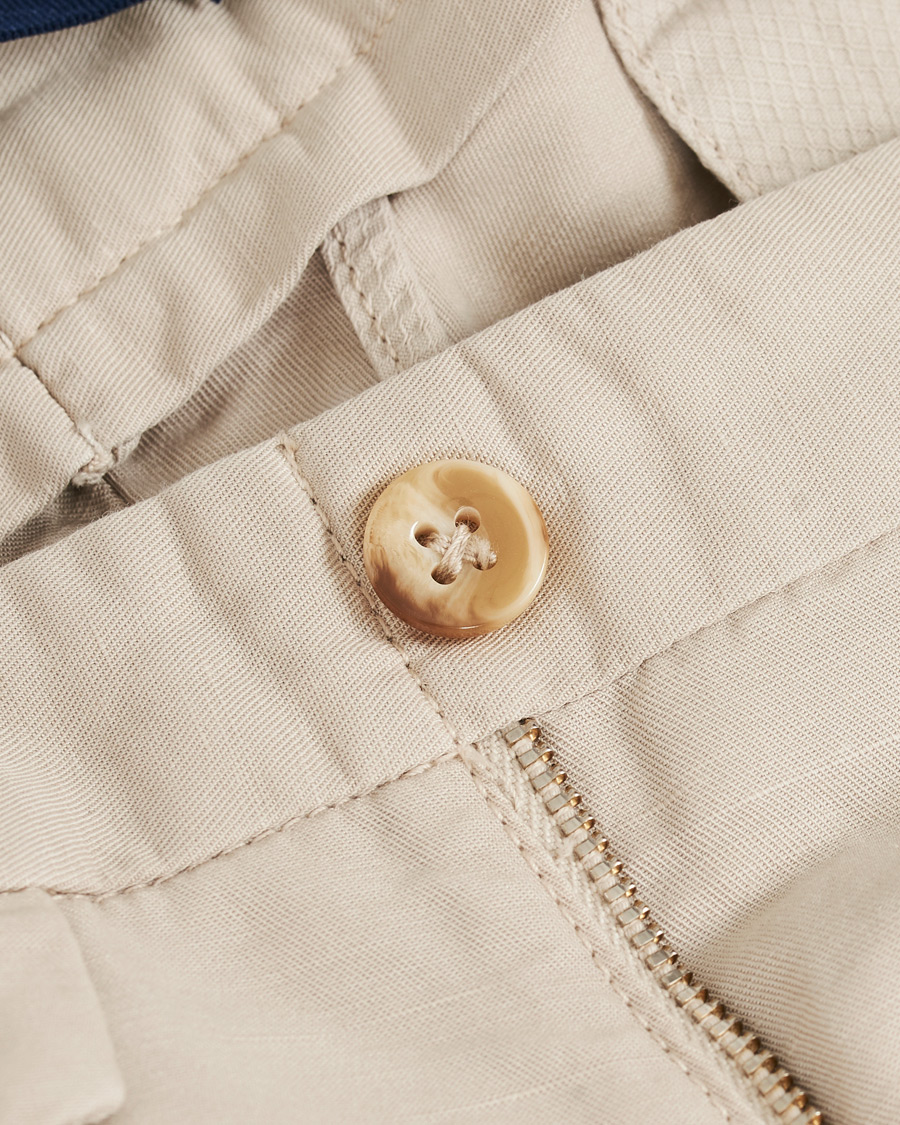 Men | Trousers | Incotex | Slim Fit Pleated Chinolino Trousers Beige