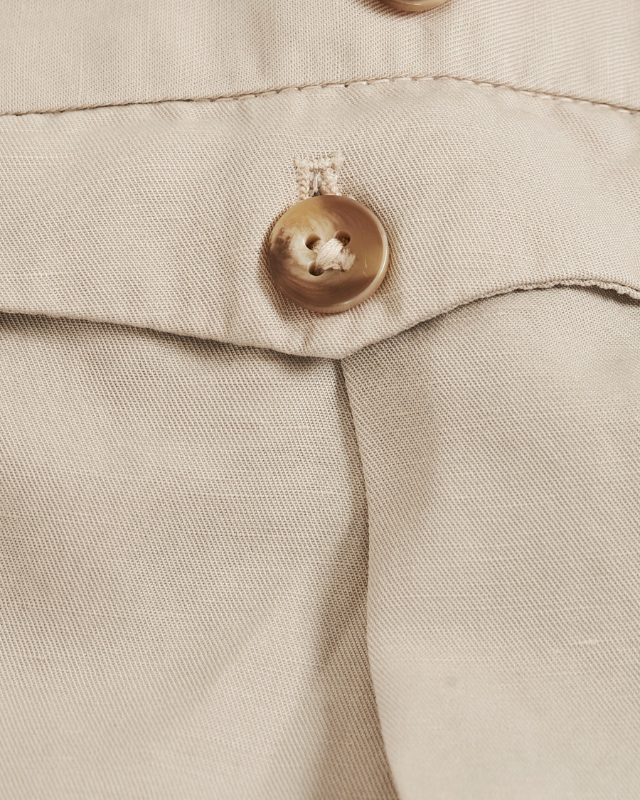 Men | Trousers | Incotex | Slim Fit Pleated Chinolino Trousers Beige