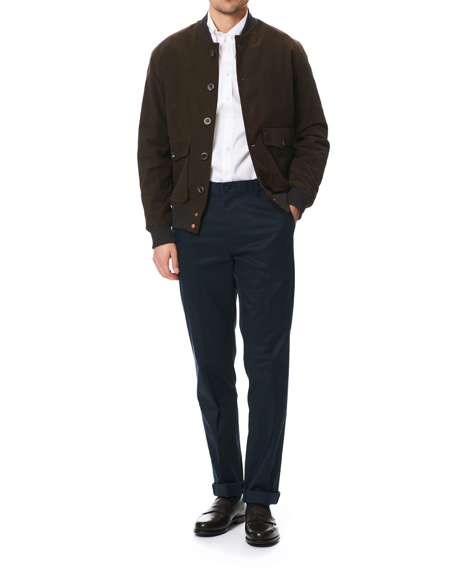 Men | Trousers | Brooks Brothers | Milano Stretch Chino Navy