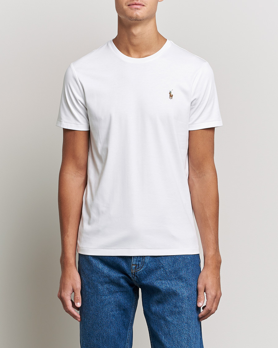 Men | T-Shirts | Polo Ralph Lauren | Luxury Pima Cotton Crew Neck T-Shirt White