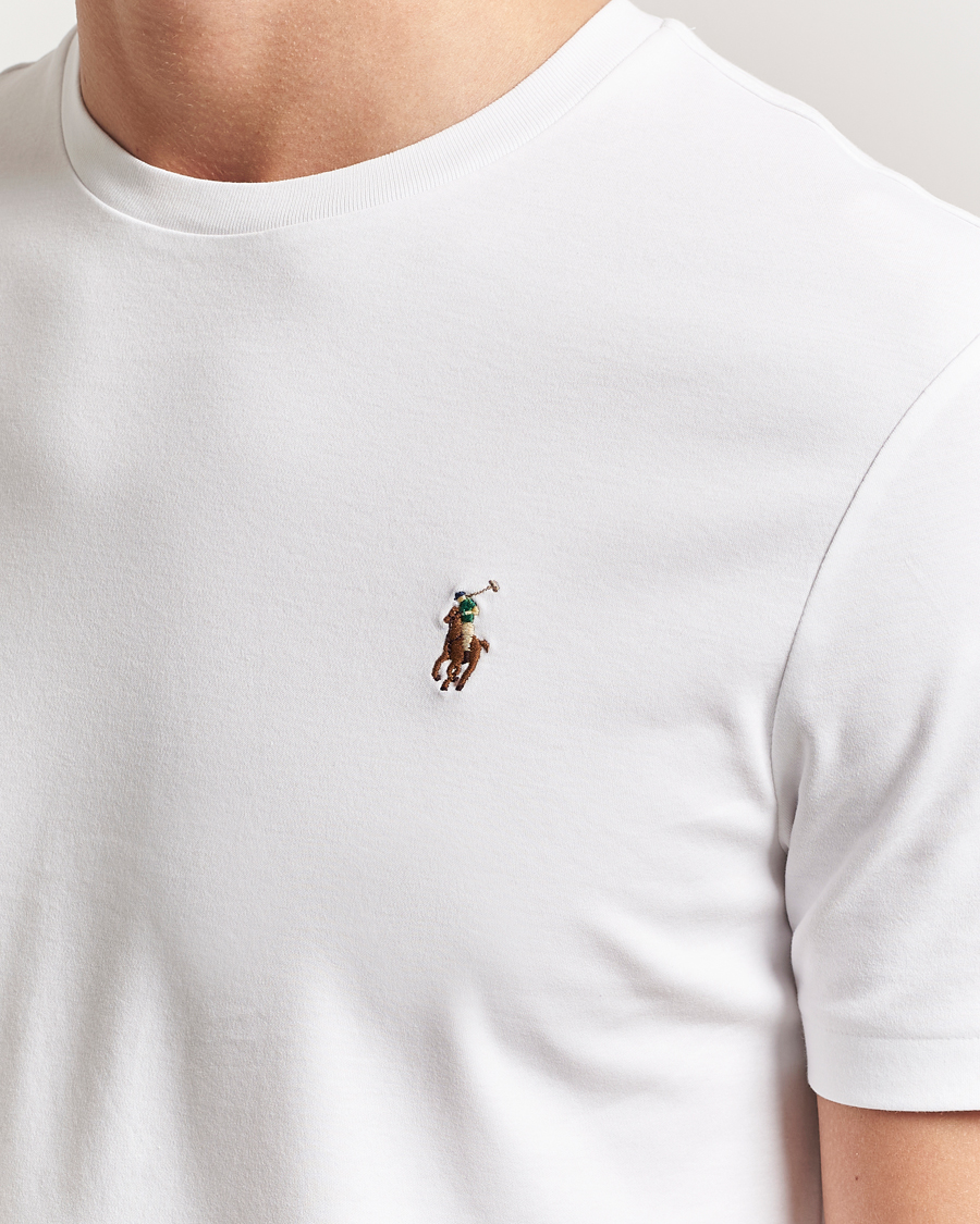 Men | T-Shirts | Polo Ralph Lauren | Luxury Pima Cotton Crew Neck T-Shirt White