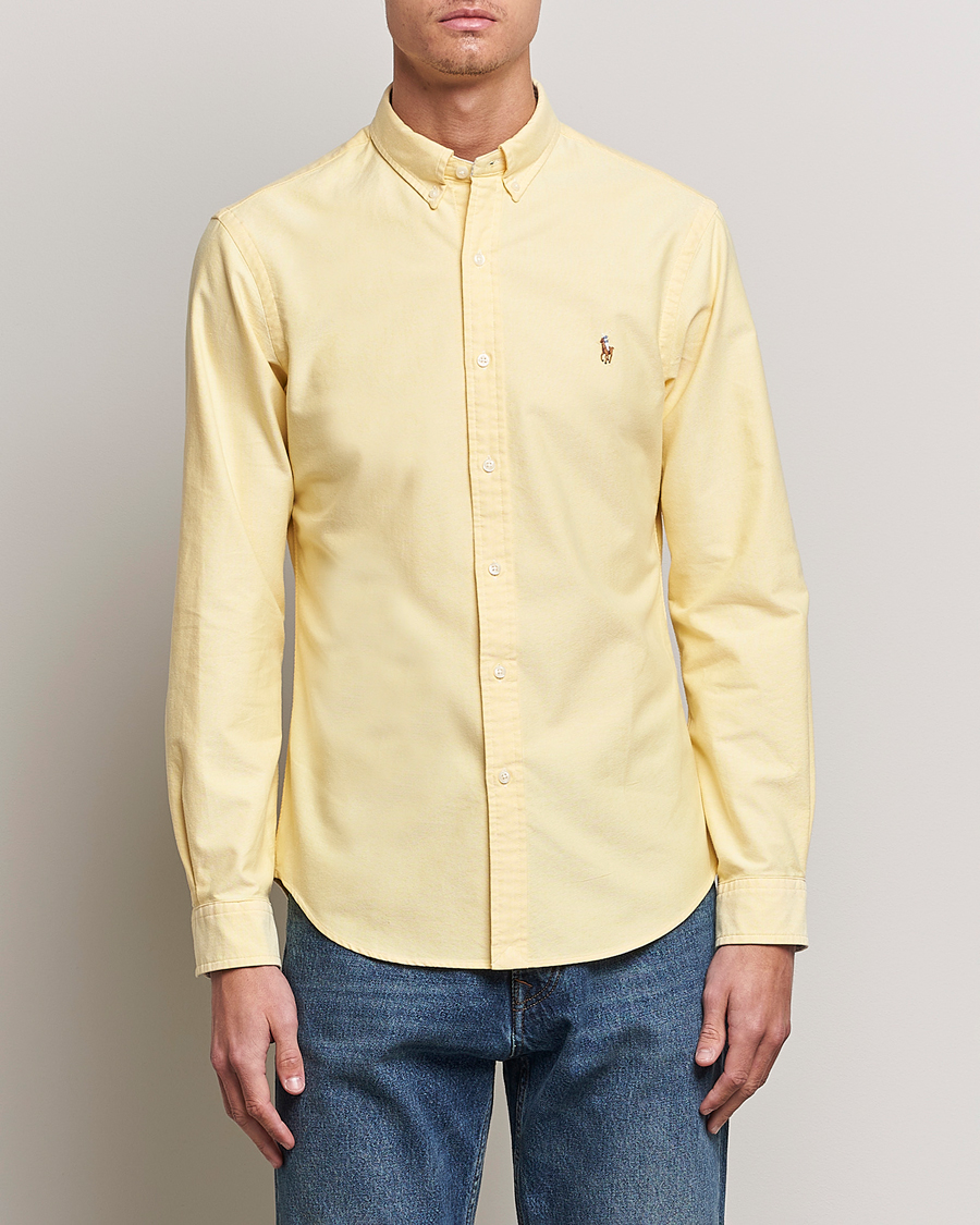 Men | Oxford Shirts | Polo Ralph Lauren | Slim Fit Oxford Button Down Shirt Yellow