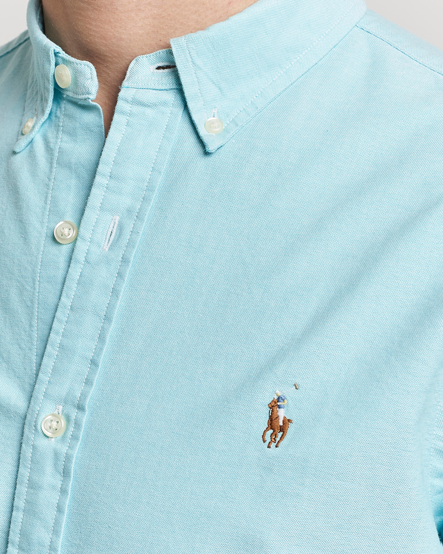 Men | Shirts | Polo Ralph Lauren | Slim Fit Oxford Button Down Shirt Aegean Blue