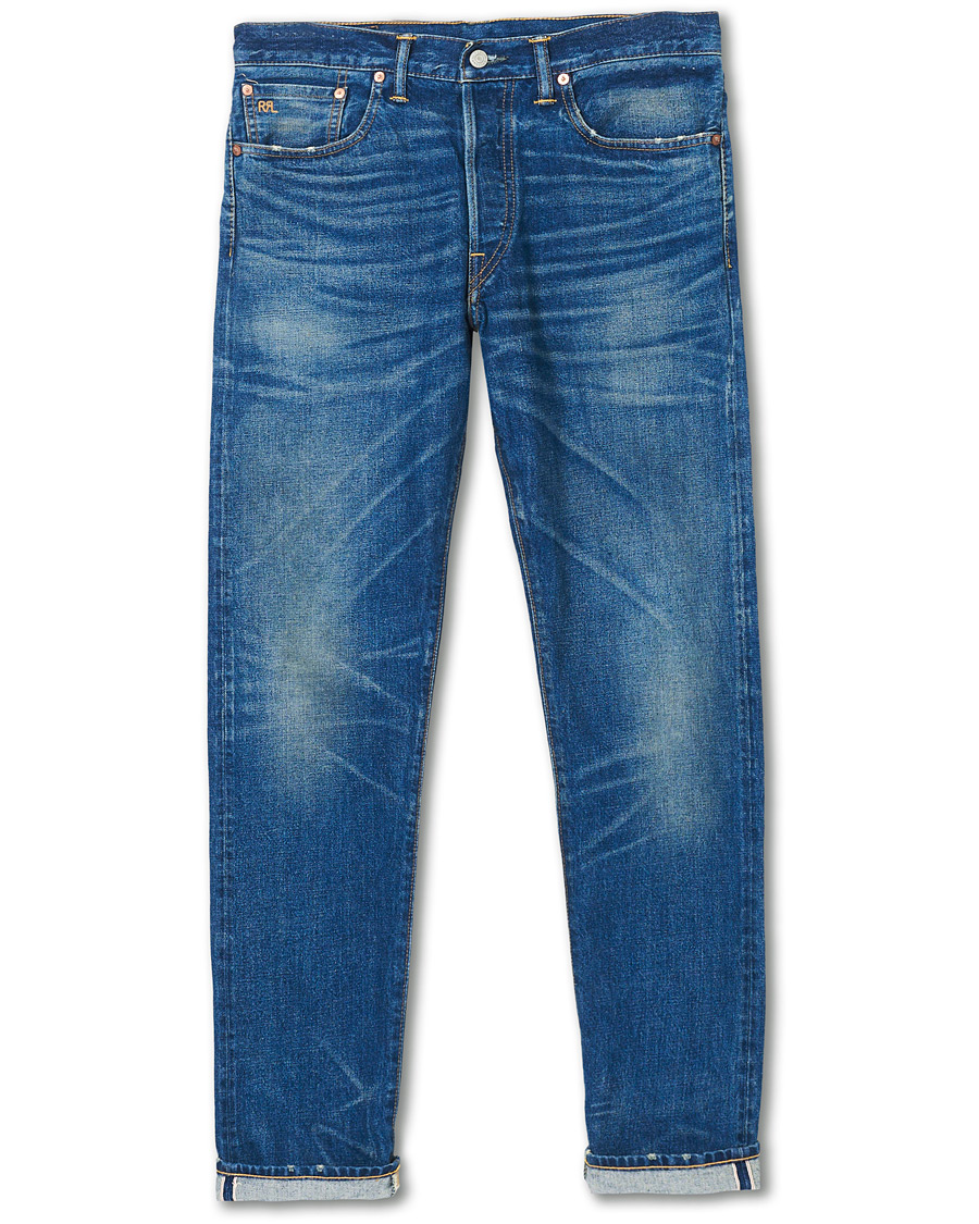 RRL Slim Narrow Selvedge Jeans Grandfalls Wash at CareOfCarl.com