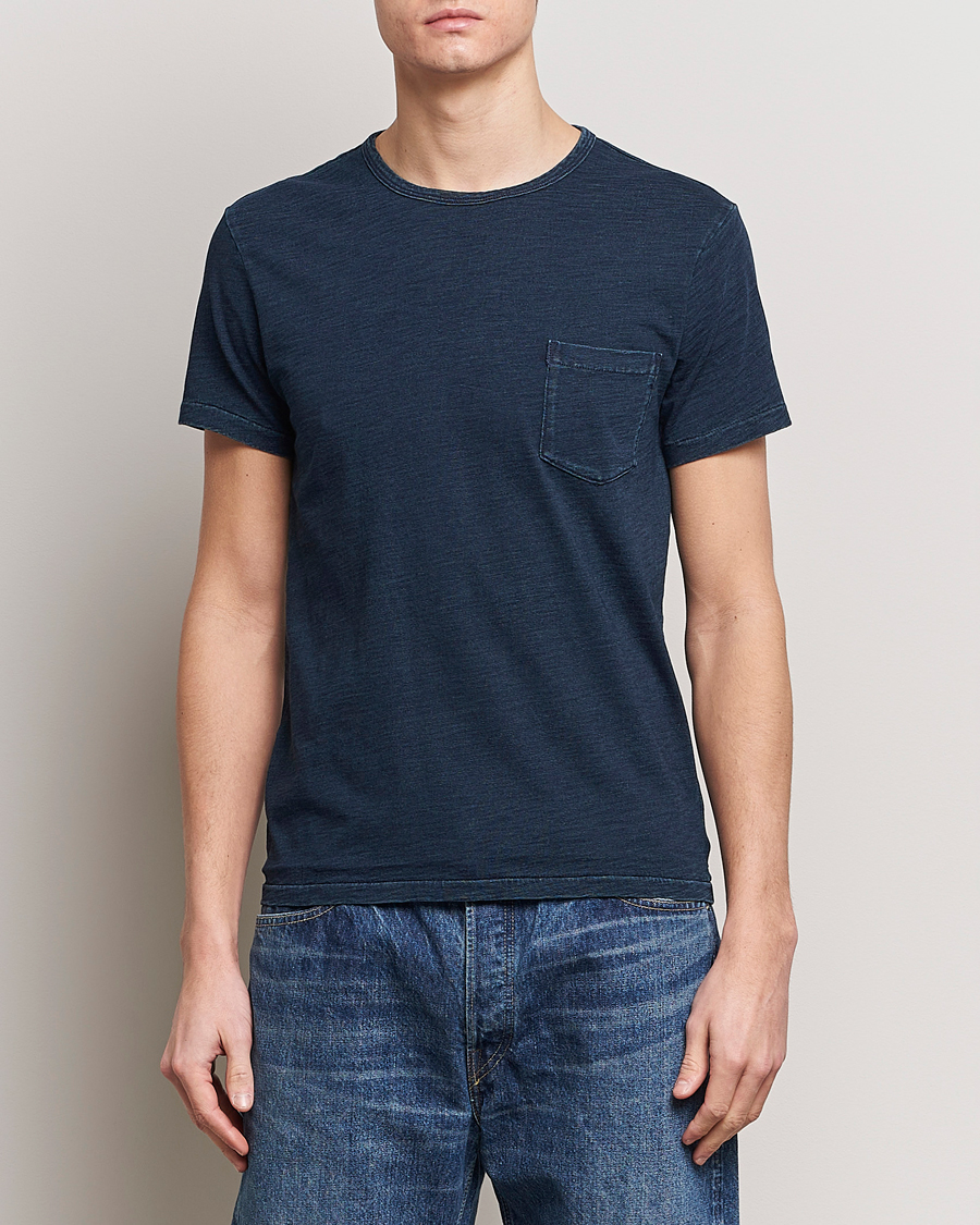 Herr | Kortärmade t-shirts | RRL | Short Sleeve Pocket Tee Rinsed Indigo